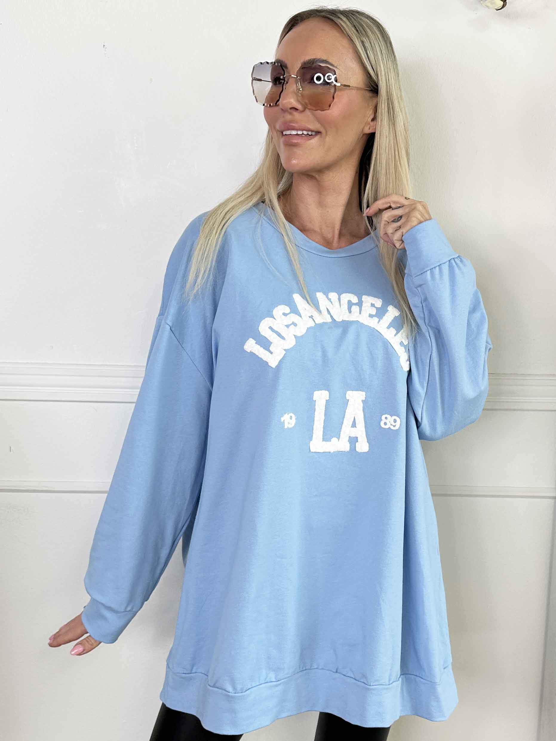 Magnolia - Joggingbluse med LA skrevet med plys